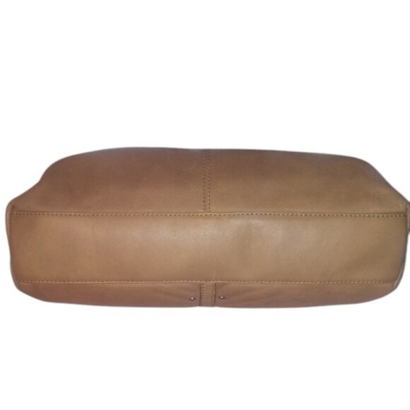 B.Makowsky Tan Leather Shoulder Bag GUC - Picture 5 of 8